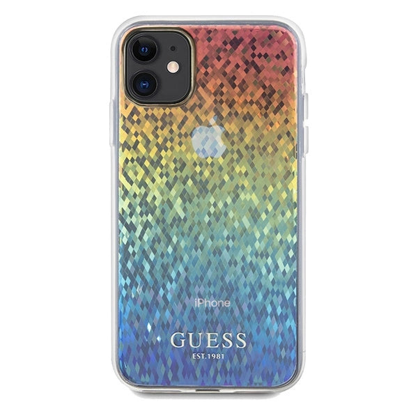 Guess IML Faceted Mirror Disco Iridescent Case til iPhone 11 / Xr - flerfarvet