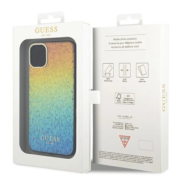 Guess IML Faceted Mirror Disco Iridescent Case til iPhone 11 / Xr - flerfarvet