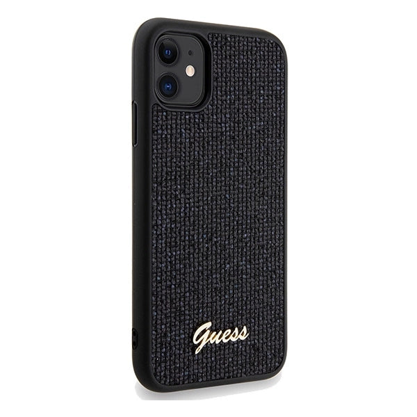 Guess Disco Metal Script-hylster til iPhone 11 / Xr - sort