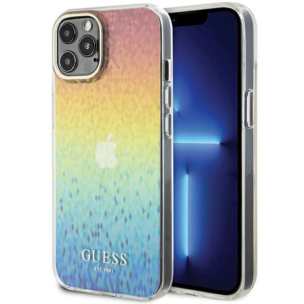 Guess IML Faceted Mirror Disco Iridescent Case til iPhone 12/12 Pro - flerfarvet