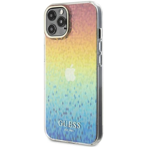 Guess IML Faceted Mirror Disco Iridescent Case til iPhone 12/12 Pro - flerfarvet