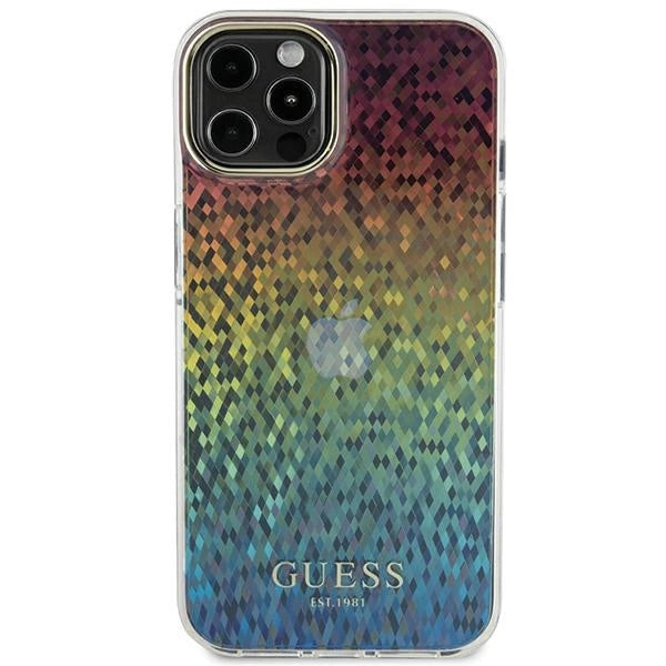 Guess IML Faceted Mirror Disco Iridescent Case til iPhone 12/12 Pro - flerfarvet