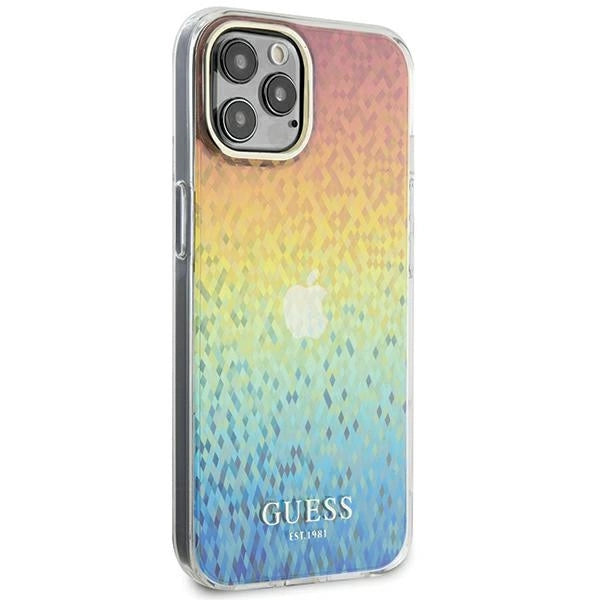 Guess IML Faceted Mirror Disco Iridescent Case til iPhone 12/12 Pro - flerfarvet