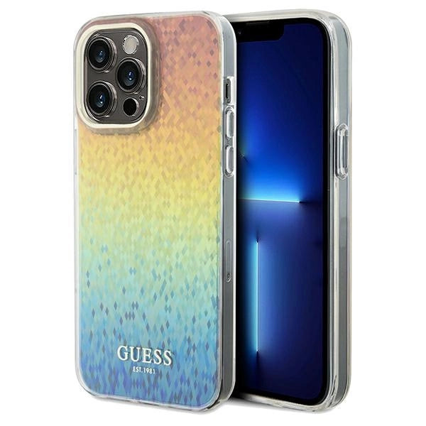 Guess IML Faceted Mirror Disco Iridescent Case til iPhone 13 Pro / 13 - flerfarvet