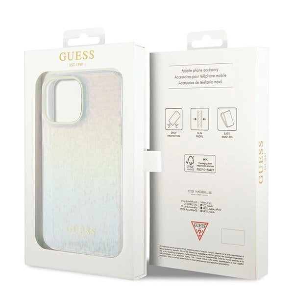 Guess IML Faceted Mirror Disco Iridescent Case til iPhone 13 Pro / 13 - flerfarvet