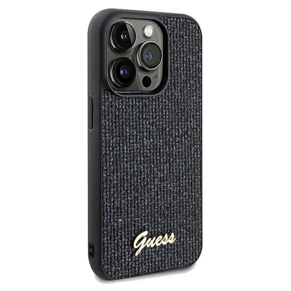Guess Disco Metal Script-hylster til iPhone 13 Pro / 13 - sort