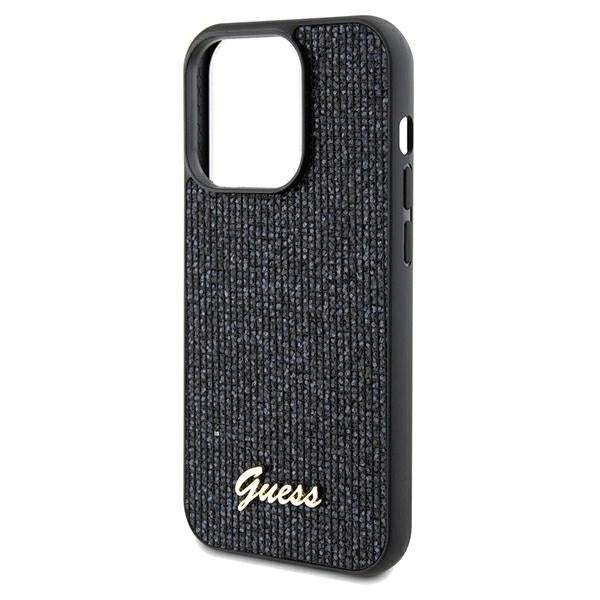 Guess Disco Metal Script-hylster til iPhone 13 Pro / 13 - sort