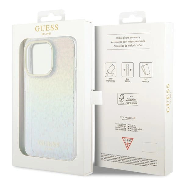 Guess IML Faceted Mirror Disco Iridescent case til iPhone 14 Pro - flerfarvet