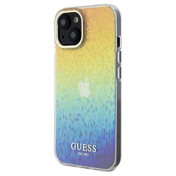 Guess IML Faceted Mirror Disco Iridescent Case til iPhone 14 / 15 / 13 - flerfarvet