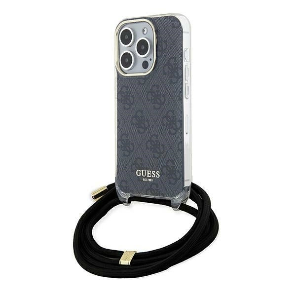 Guess Crossbody Cord 4G Print case til iPhone 15 Pro Max - sort