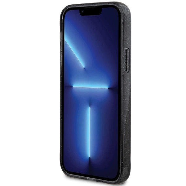 Guess Ring Stand Script Glitter MagSafe-hylster til iPhone 12/12 Pro - sort