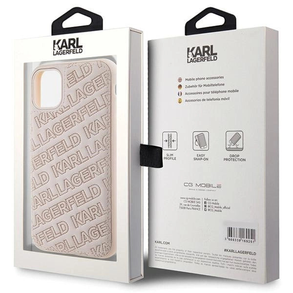 Karl Lagerfeld Quilted K Pattern case for iPhone 11 / Xr - pink