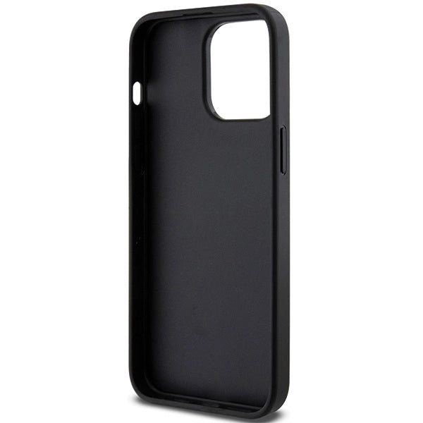 Karl Lagerfeld Gripstand Saffiano Choupette Pins case for iPhone 13 Pro Max - black