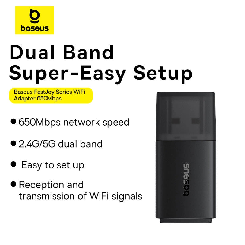 Baseus BS-OH170 650Mb/s 5GHz USB-netværkskort - sort