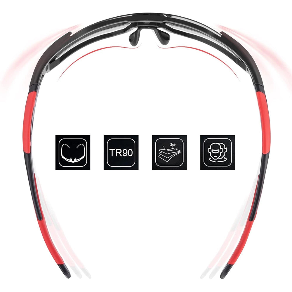 Rockbros 10182 polarizing cycling glasses - red