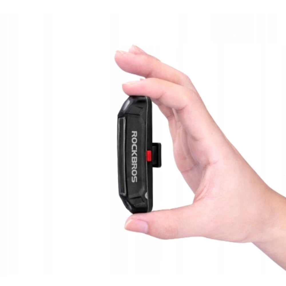 Rockbros A54BK Rear Bike Light + Micro USB - USB-A Cable - Black