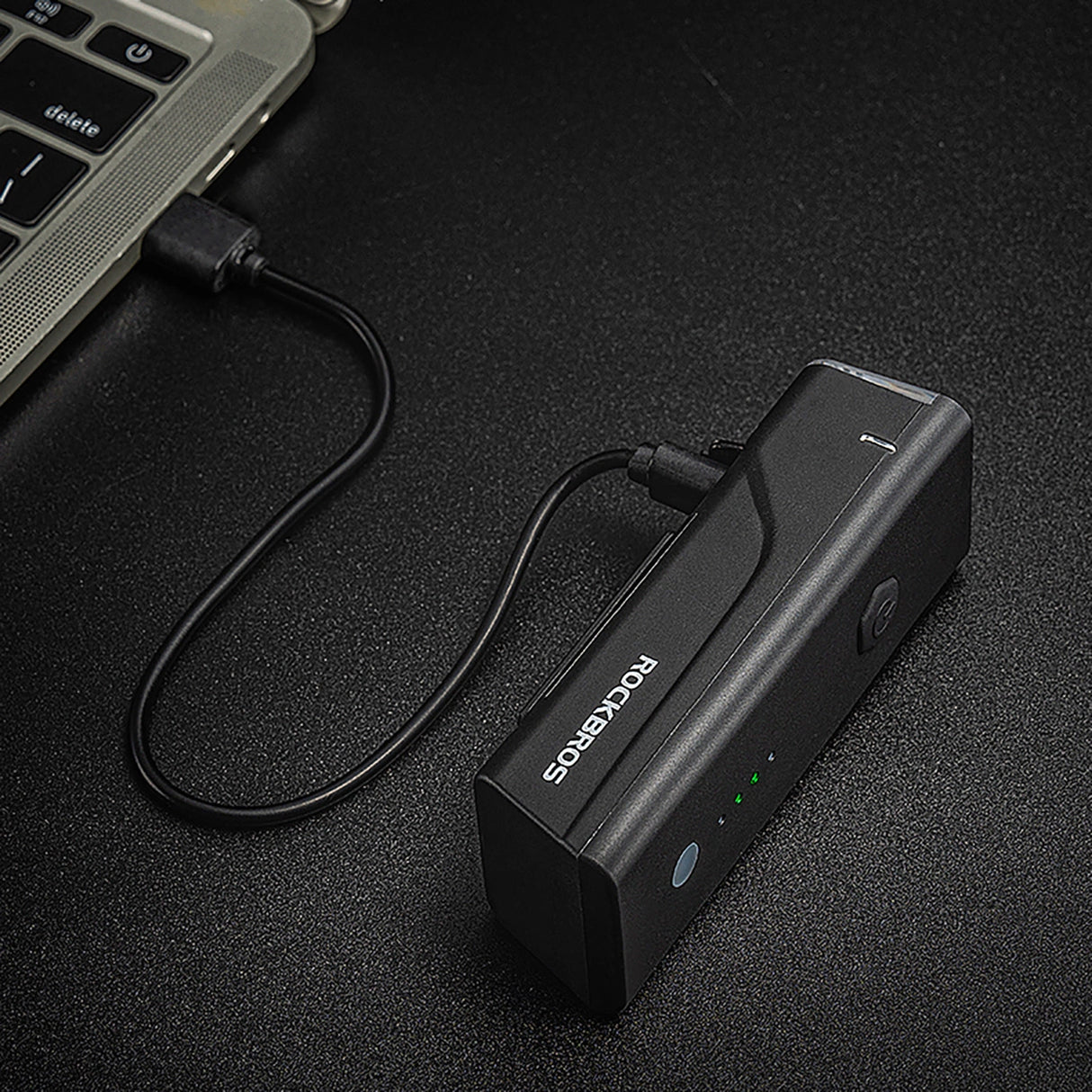 Rockbros 24510003001 front bicycle light 260 lm + USB-C - USB-A cable - black