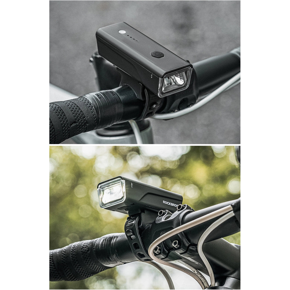 Rockbros 24510003001 front bicycle light 260 lm + USB-C - USB-A cable - black