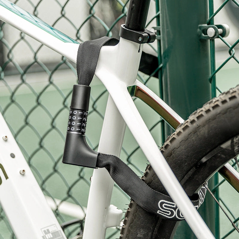 Rockbros 3230002001 bicycle lock with combination and key - black