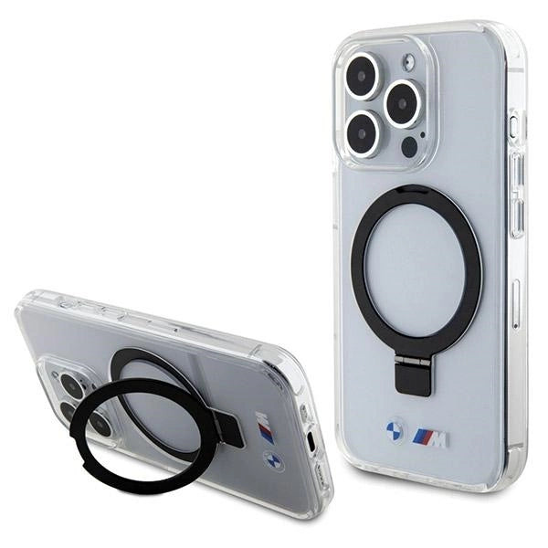 BMW Ring Stand M Collection MagSafe-hylster til iPhone 15 Pro Max - gennemsigtigt