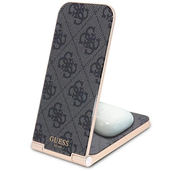 Guess 4G Pattern MagSafe foldable 2in1 15W induktiv oplader - sort