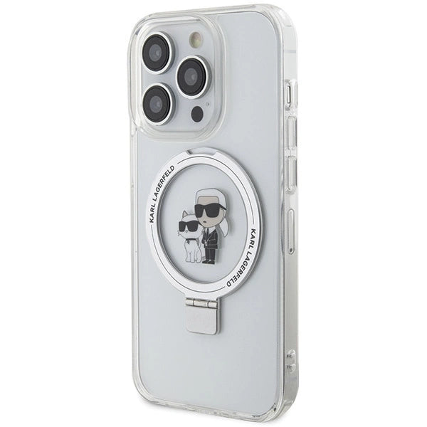 Karl Lagerfeld Ring Stand Karl&Choupette MagSafe case for iPhone 13 Pro / 13 - white