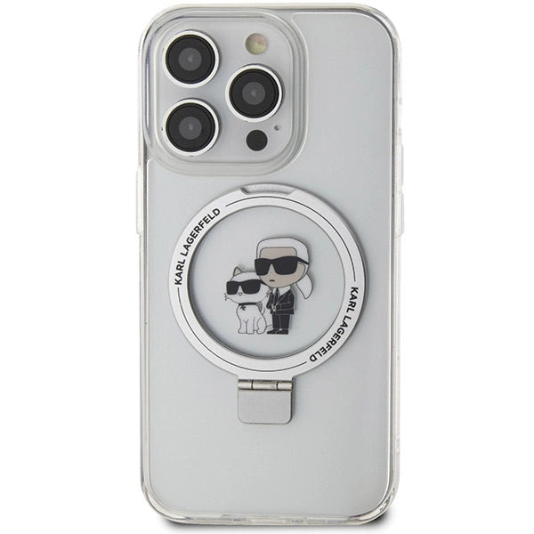 Karl Lagerfeld Ring Stand Karl&Choupette MagSafe case for iPhone 13 Pro / 13 - white