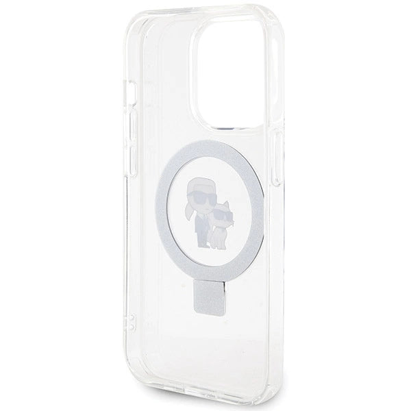 Karl Lagerfeld Ring Stand Karl&Choupette MagSafe case for iPhone 13 Pro Max - white