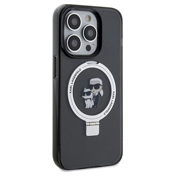 Karl Lagerfeld Ring Stand Karl&Choupette MagSafe case for iPhone 14 Pro - black