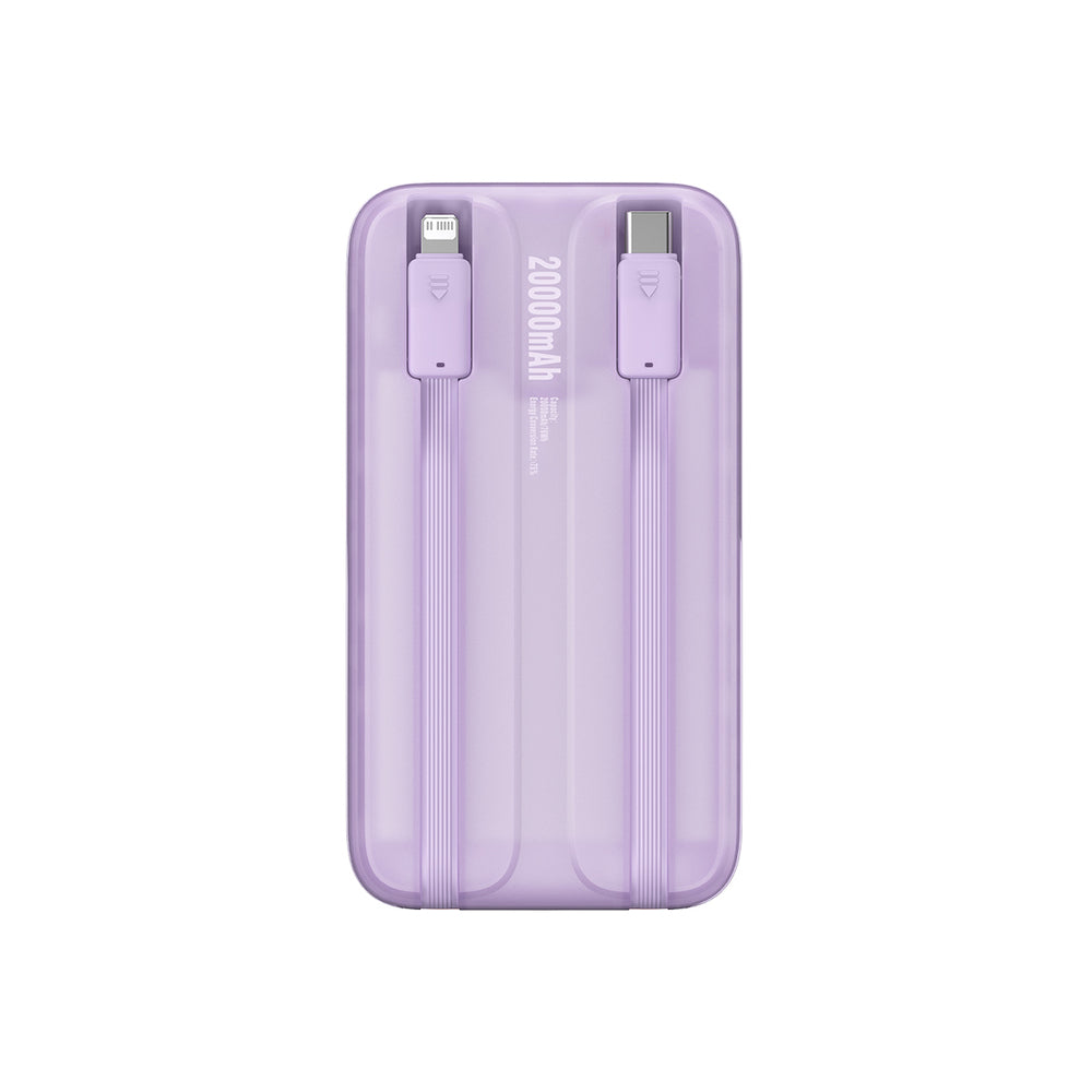 Baseus Comet Series powerbank med display 20000mAh 22.5W - lilla + USB-A / USB-C kabel