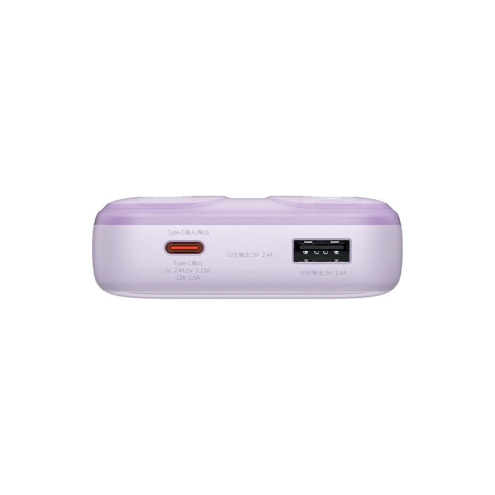 Baseus Comet Series powerbank med display 20000mAh 22.5W - lilla + USB-A / USB-C kabel