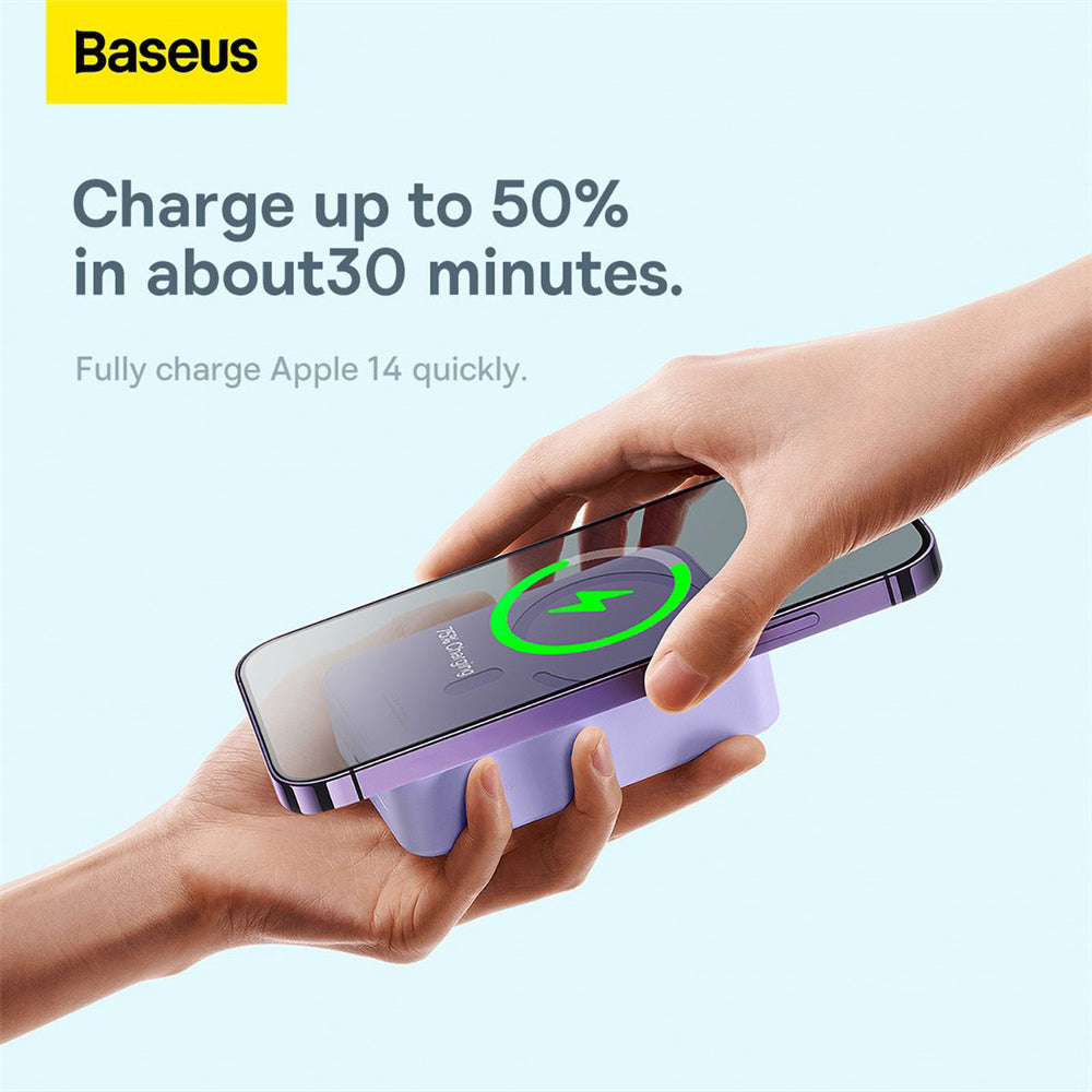 Baseus Magnetic Mini 20000 mAh 20W Powerbank - lilla + USB-C / USB-C kabel