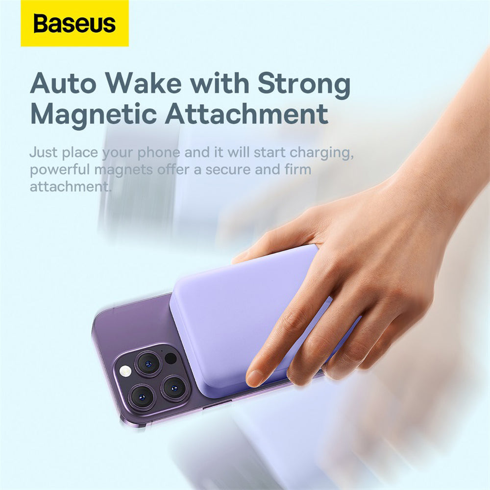 Baseus Magnetic Mini 20000 mAh 20W Powerbank - lilla + USB-C / USB-C kabel