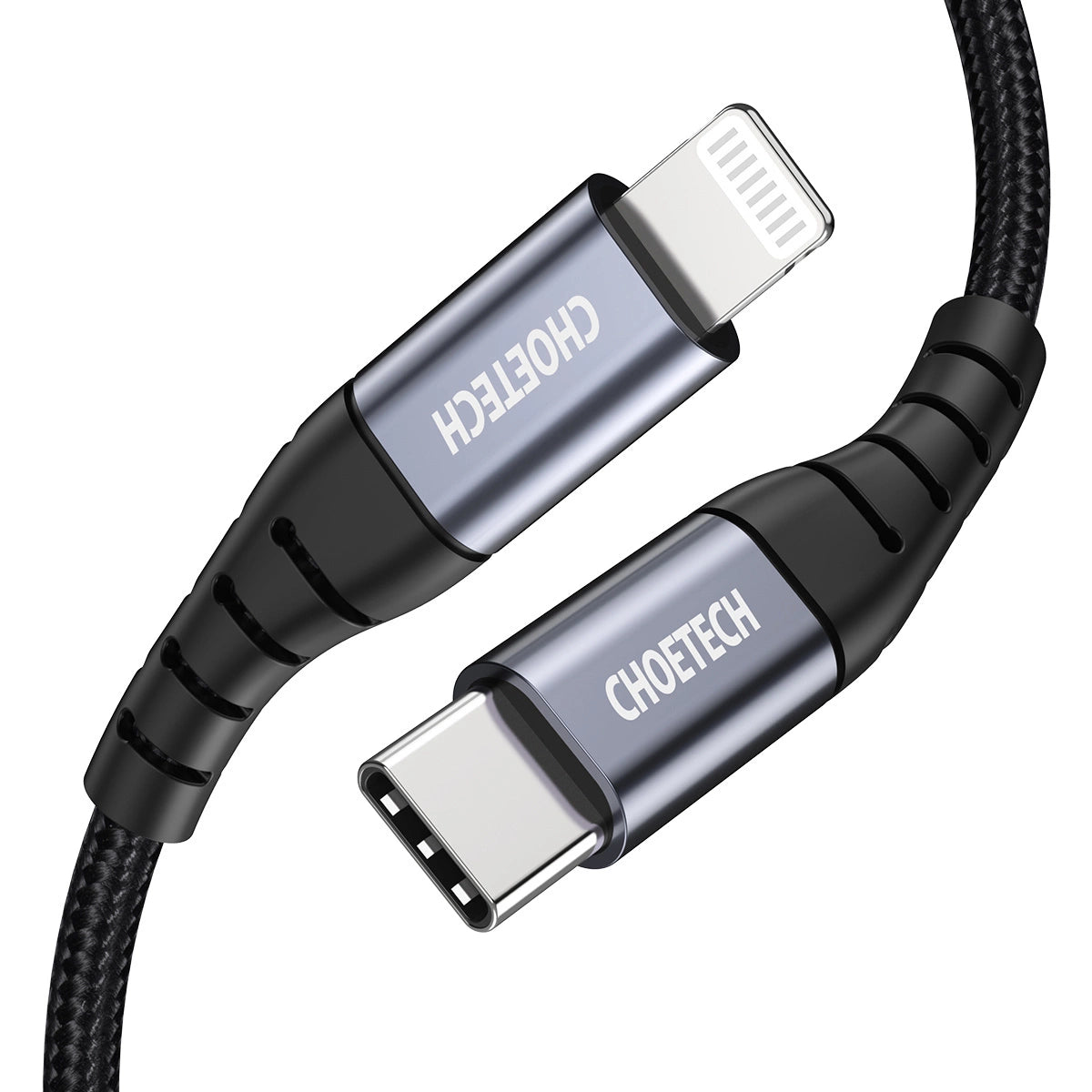 Choetech IP0039 USB-C / Lightning MFi-kabel, 1,2 m lang - sort