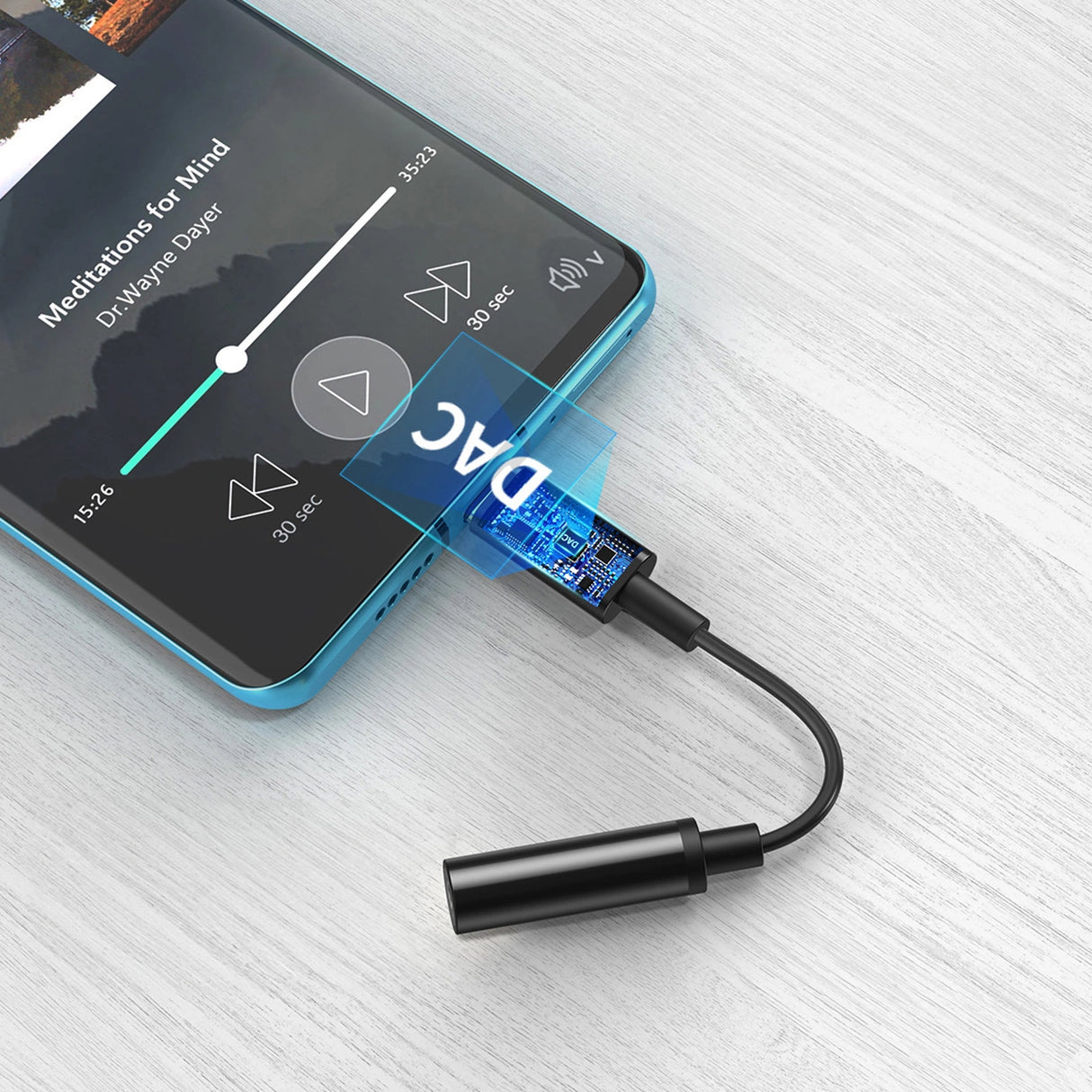 Choetech AUX003 USB-C / DC 3,5 mm lydadapter - sort