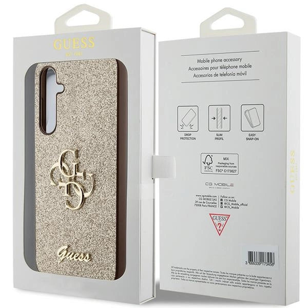 Guess GUHCS23FEHG4SGD S23 FE S711 guld/guld hardcase Glitter Script Big 4G