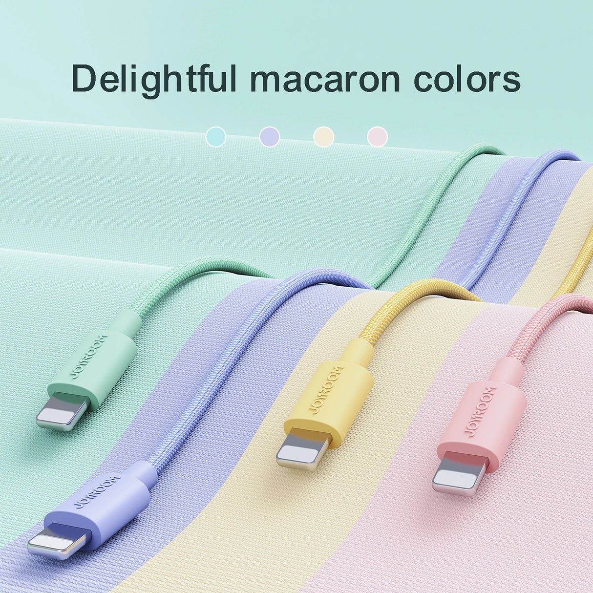 Joyroom Colorful Data Cable S-2030M13 USB-A / Lightning 2.4A 2m - lyserød