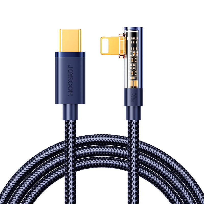 Joyroom Gaming Cable S-CL020A6 Lightning (vinklet) / USB-C (ret) 20W 1,2 m - blå
