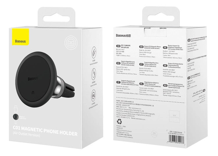 Baseus C01 Overseas Edition magnetisk bilholder til luftventil - sort