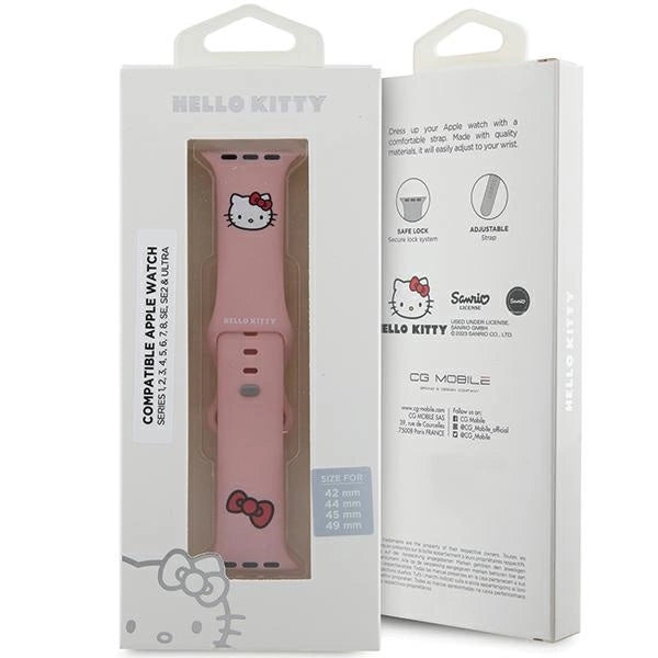 Hello Kitty Silicone Kitty Head Strap for Apple Watch 42/44/45/49mm - Pink