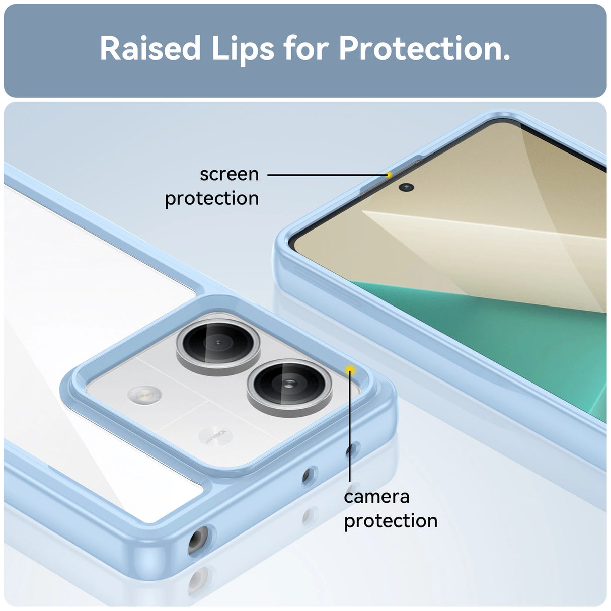 Udendørs rumkasse med gelramme til Xiaomi Redmi Note 13 Pro - blå