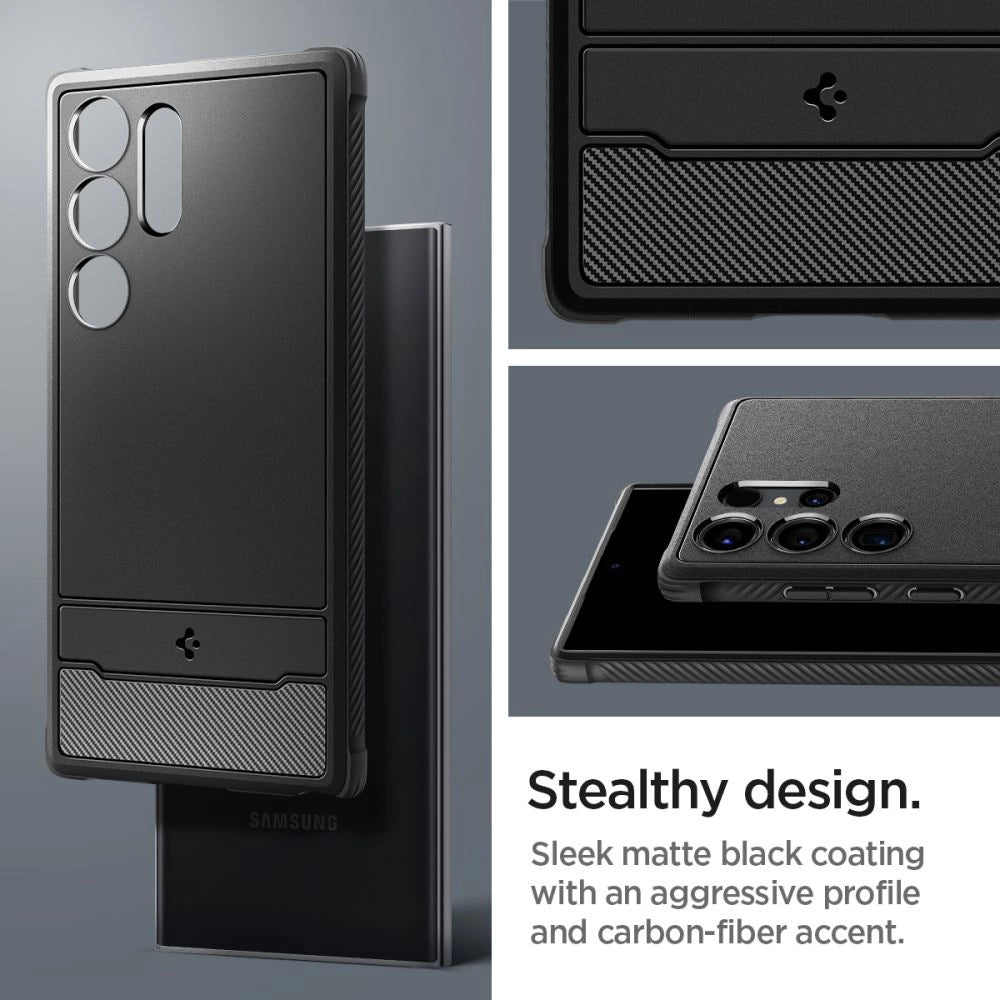 Spigen Rugged Armor Case for Samsung Galaxy S24 Ultra - Matte Black