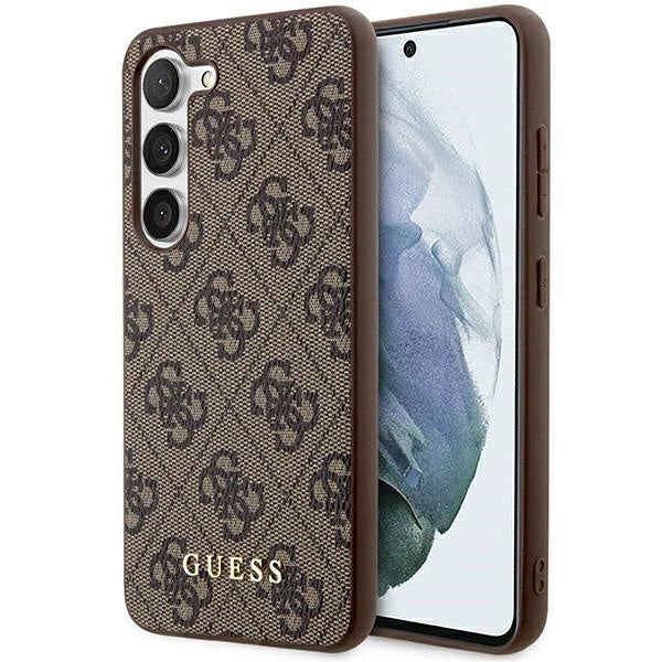 Guess 4G Metal Gold Logo-hylster til Samsung Galaxy S24+ - brun