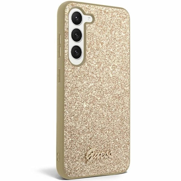 Guess Glitter Script case til Samsung Galaxy S24 - guld