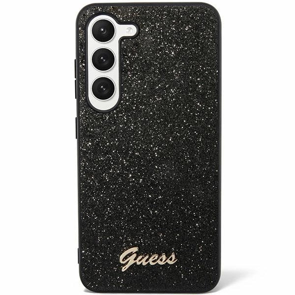Guess Glitter Script case til Samsung Galaxy S24 - sort