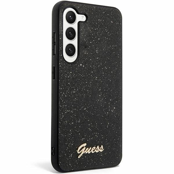 Guess Glitter Script case til Samsung Galaxy S24 - sort