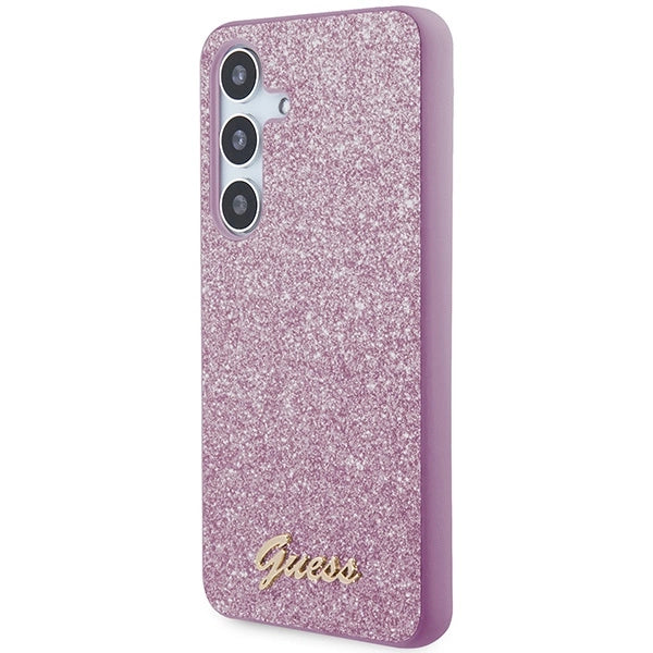 Guess Glitter Script case til Samsung Galaxy S24 - lilla