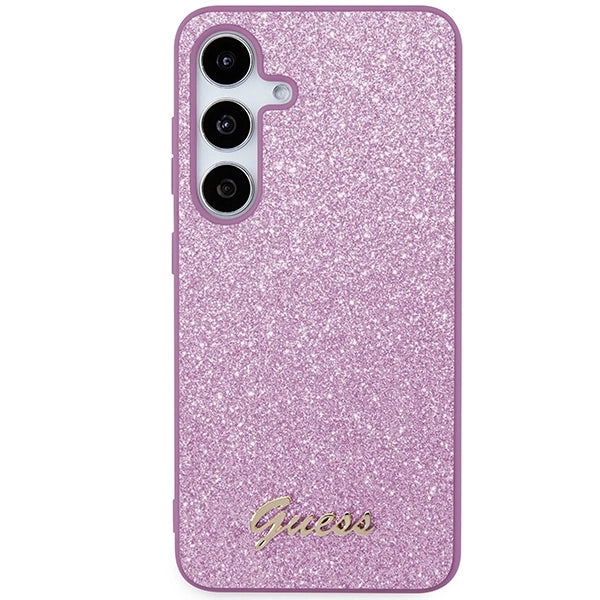 Guess Glitter Script case til Samsung Galaxy S24 - lilla