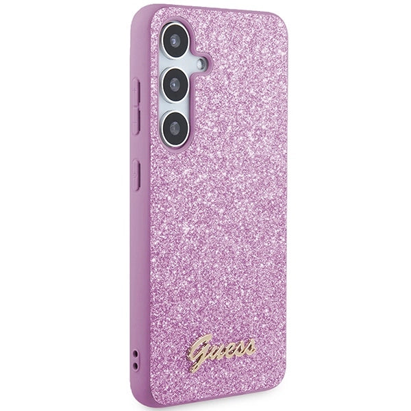 Guess Glitter Script case til Samsung Galaxy S24 - lilla