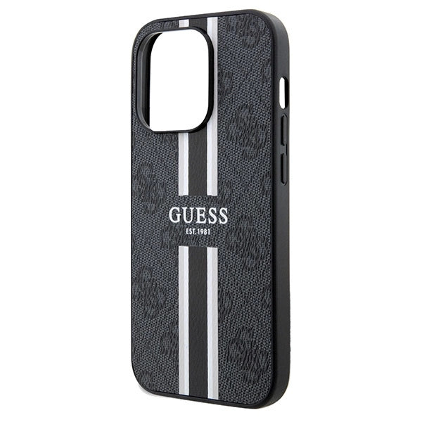 Guess 4G Printed Stripes MagSafe case til iPhone 15 Pro Max - sort